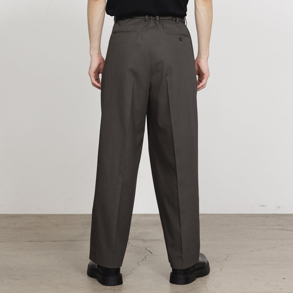 CLASSIC FIT DOUBLE PLEATED TROUSERS ORGANIC VOILE YARN TWILL