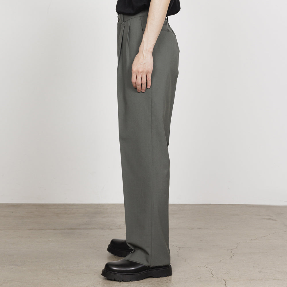 CLASSIC FIT DOUBLE PLEATED TROUSERS ORGANIC WOOL 2/80 TROPICAL