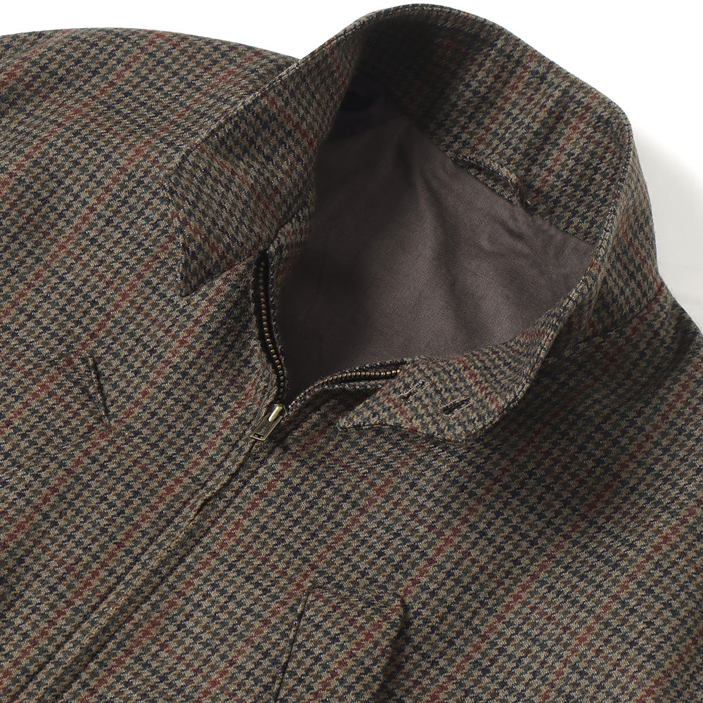 Classic Houndstooth Harrington Jacket