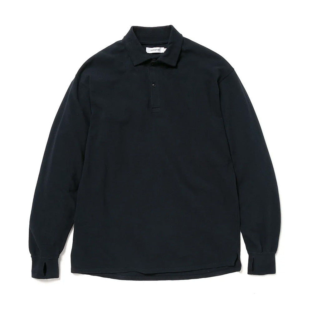 OFFICER L/S POLO SHIRT COTTON PIQUE OVERDYED