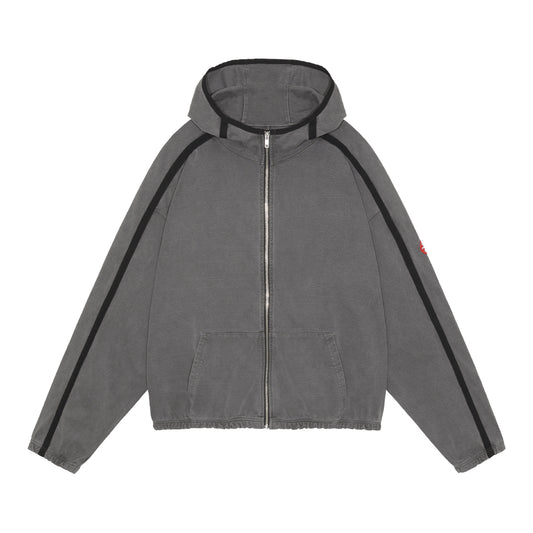 OVERDYE TAPED LIGHT ZIP HOODY