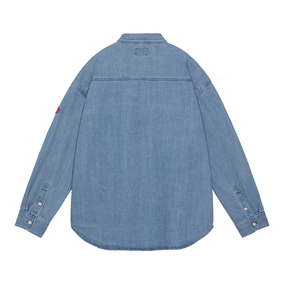 BLEACHED DENIM BIG SHIRT