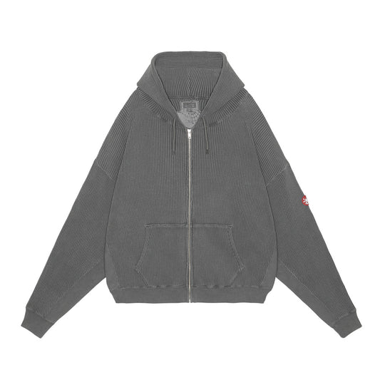 OVERDYE WIDE RIB CUT ZIP HOODY