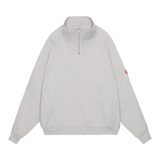 LAYERED GAUZE HALF ZIP