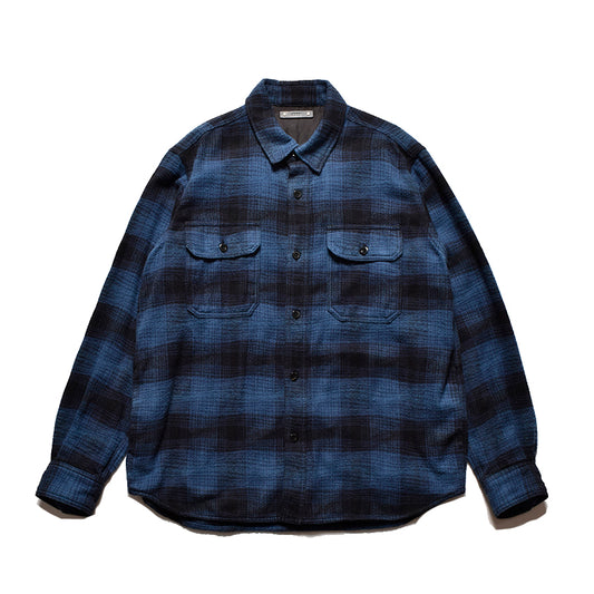 Distortion Ombre Check Flannel Over SH