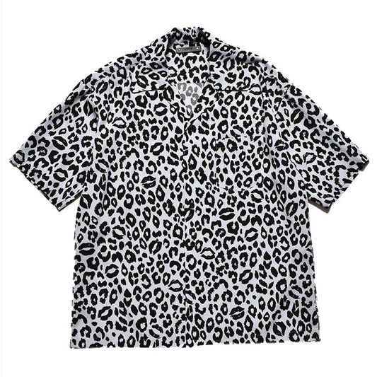 Lips Leopard Print Open Collar SH