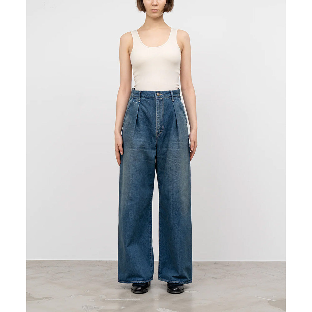 Selvage Denim Two Tuck Wide Pants(Dk.FADE) GL233-40189DB (GL233