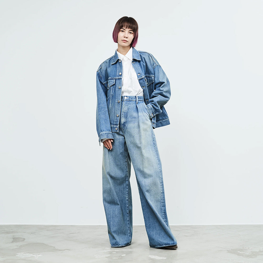 Selvage Denim Two Tuck Wide Pants(Lt.FADE) GL233-40189LB (GL233-40189LB) |  Graphpaper / | Graphpaper正規取扱店DIVERSE