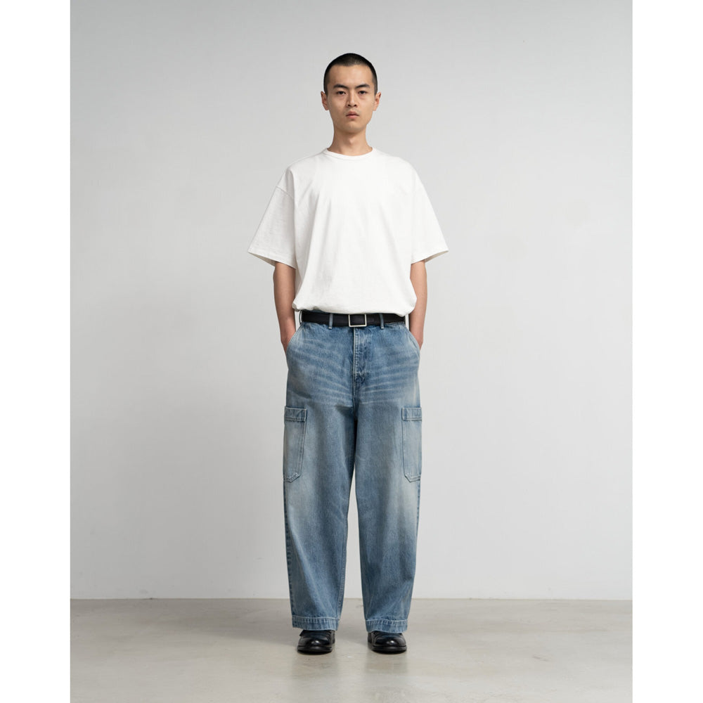 Graphpaper) Selvage Denim Cargo Pants(LIGHT FADE) (GU241-40182LB