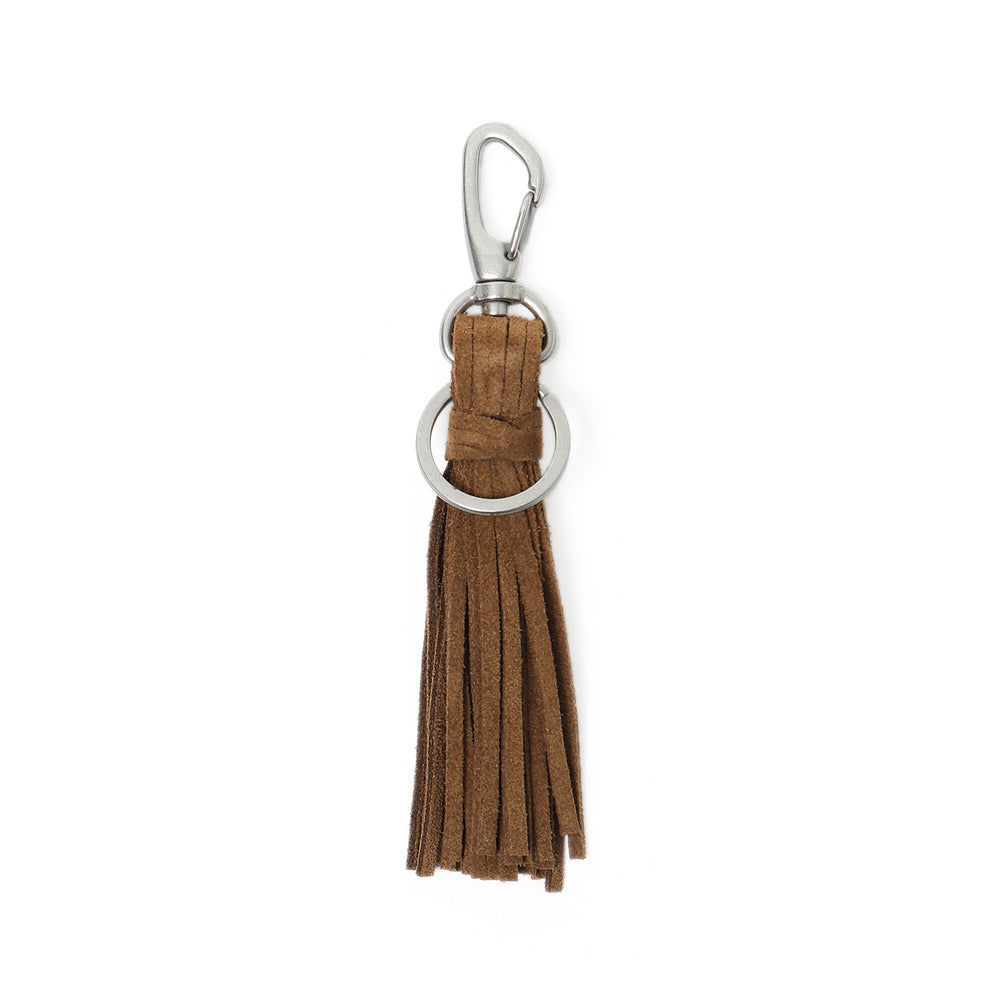 TASSEL KEY RING with COW SUEDE