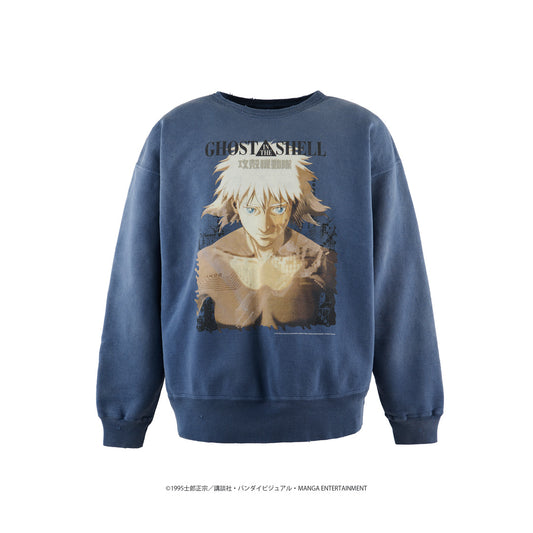 SAINT Mxxxxxx X 攻殻機動隊 CREW NECK SWEAT GHOST IN THE SHELL NAVY