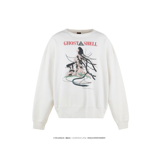 SAINT Mxxxxxx X 攻殻機動隊 CREW NECK SWEAT GHOST IN THE SHELL WHITE