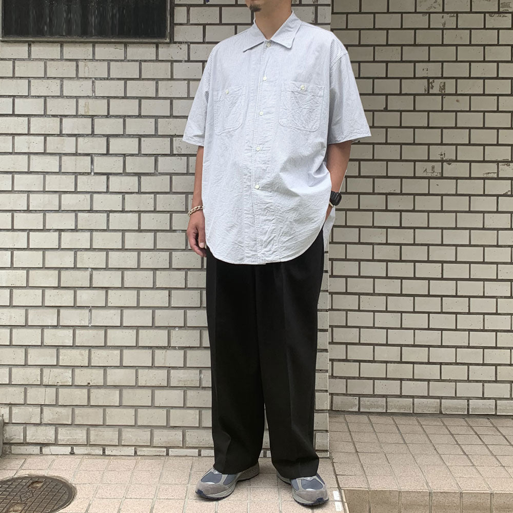 marka(マーカ) - WORK SHIRT S/S ORGANIC COTTON OXFORD STRIPE (M23B