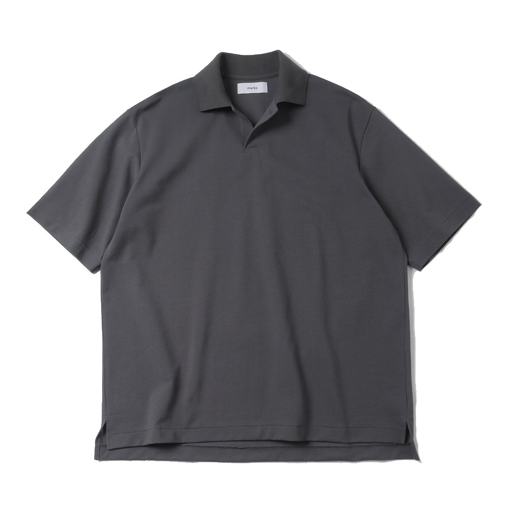 ONE BUTTON POLO S/S TEE ORGANIC COTTON HIGH TWISTED PIQUE