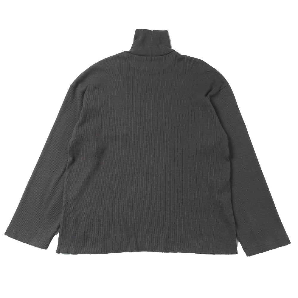 TURTLE-NECK SILK NEP RIBED TOPS