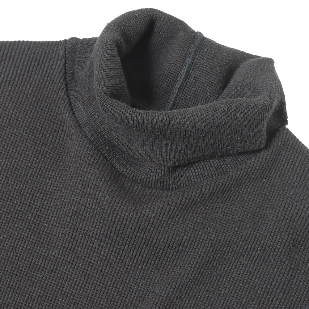 TURTLE-NECK SILK NEP RIBED TOPS