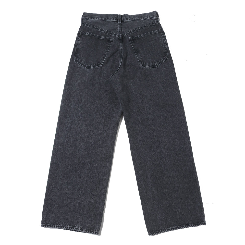 WIDE LEG JEANS ORGANIC COTTON 13.5oz SELVEDGE DENIM (FADED BLACK)