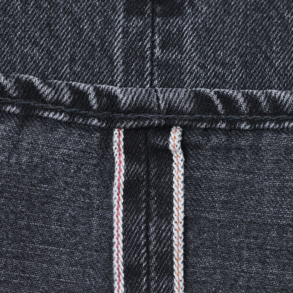 WIDE LEG JEANS ORGANIC COTTON 13.5oz SELVEDGE DENIM (FADED BLACK)