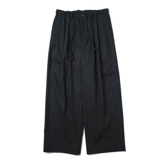 TRIPLE PLEATED EASY TROUSERS ORGANIC VOILE YARN TWILL