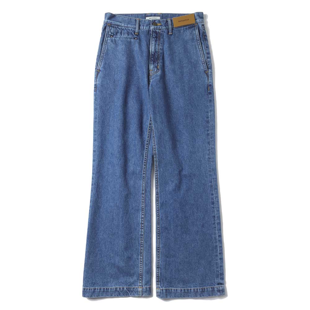 Boot Cut Washed Denim Trousers