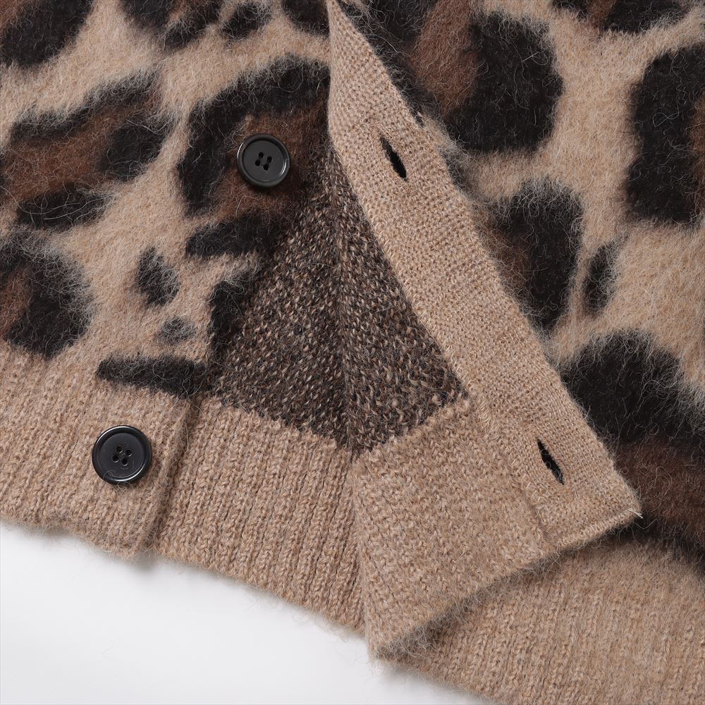 JAGUAR JACQUARD CARDIGAN NATURAL COLOR ALPACA (A23C-12SW01C