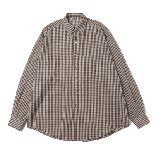 AIRY LIGHT COTTON CHECK BIG SHIRT