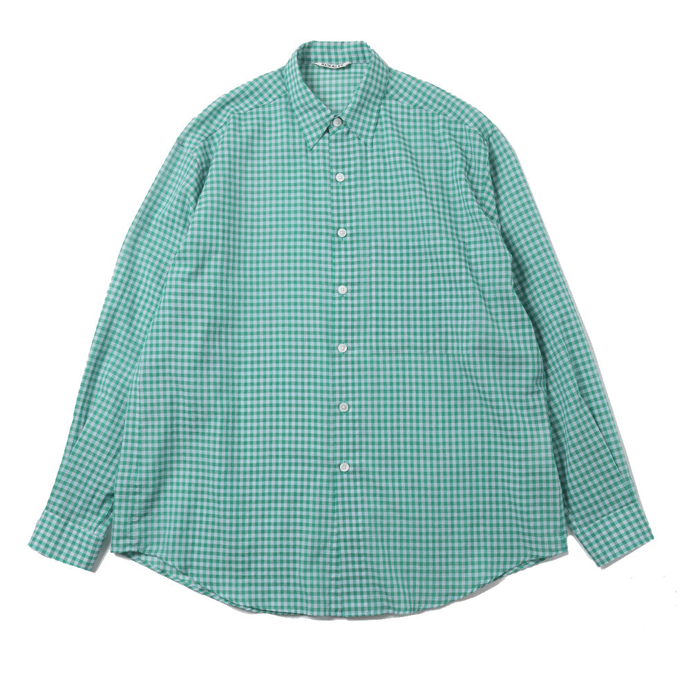 AIRY LIGHT COTTON CHECK BIG SHIRT