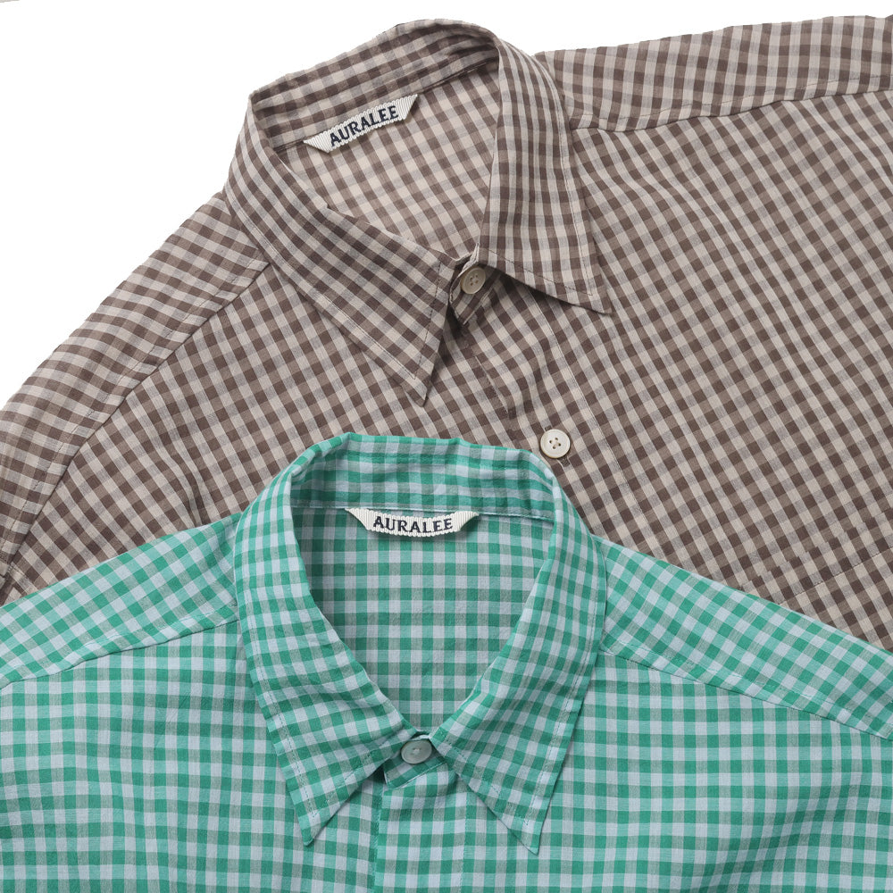 AIRY LIGHT COTTON CHECK BIG SHIRT