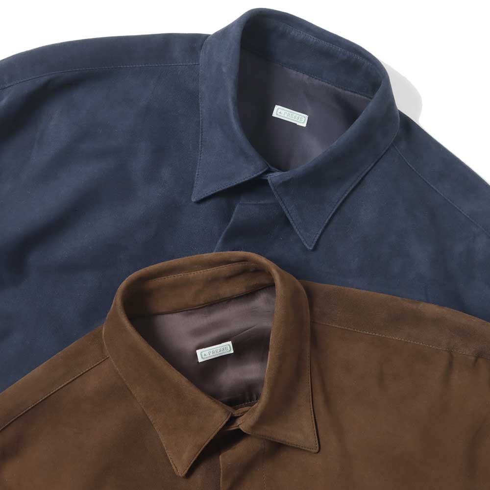 Suede leather Regular Collar Shirt