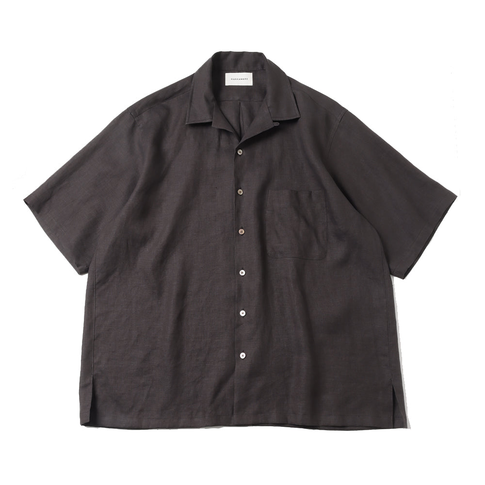 OPEN COLLAR WIDE SHIRT S/S HEMP