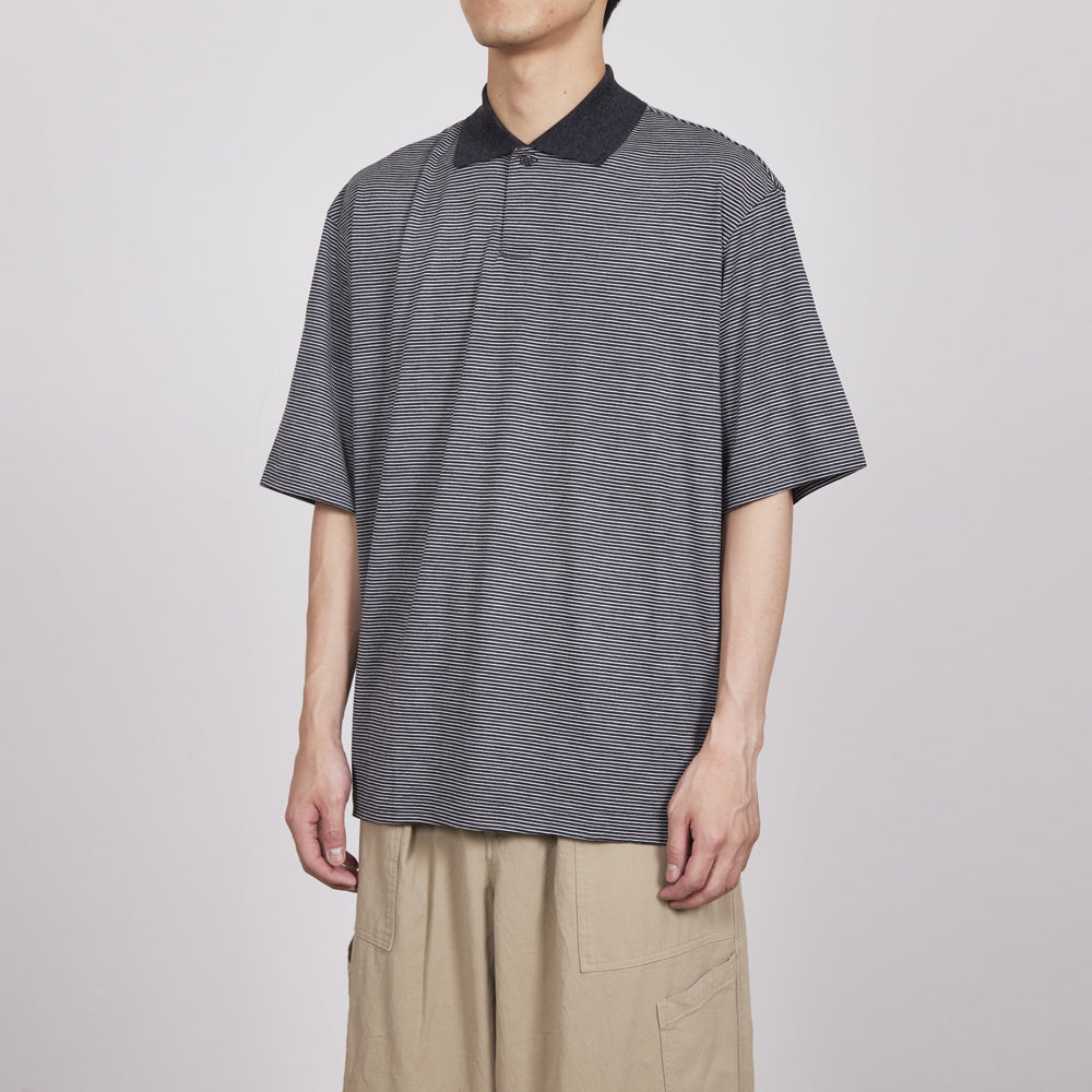 ONE BUTTON POLO S/S TEE SUPER120s WOOL SINGLE JERSEY WASHABLE