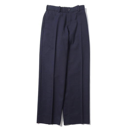 FLAT FRONT TROUSERS ORGANIC WOOL SURVIVAL CLOTH (NAVY)