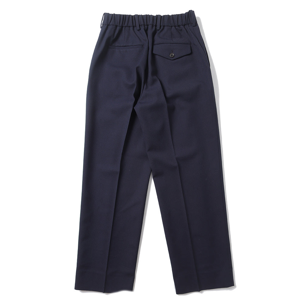 FLAT FRONT TROUSERS ORGANIC WOOL SURVIVAL CLOTH (NAVY)