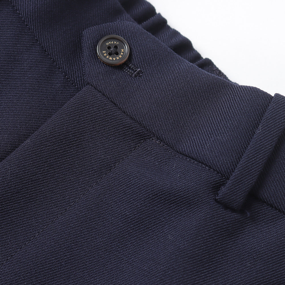 FLAT FRONT TROUSERS ORGANIC WOOL SURVIVAL CLOTH (NAVY)