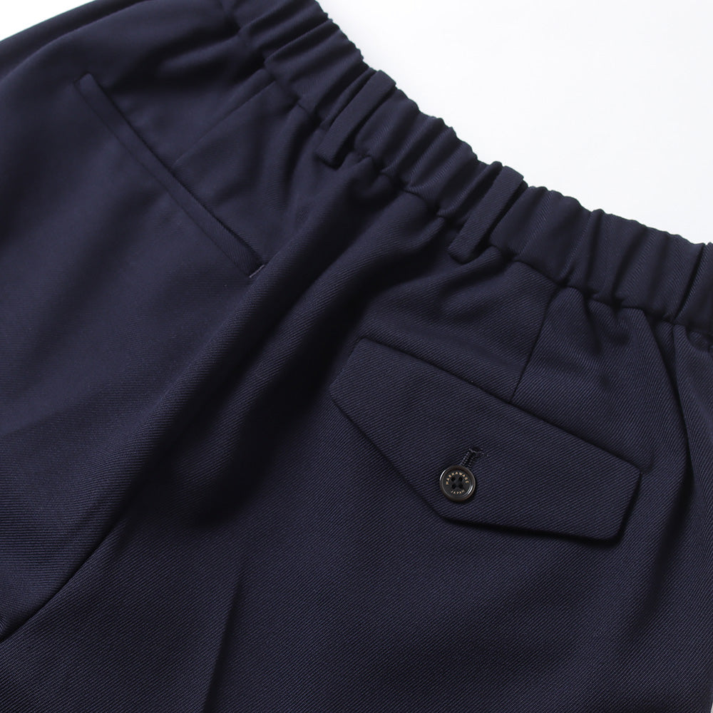 FLAT FRONT TROUSERS ORGANIC WOOL SURVIVAL CLOTH (NAVY)