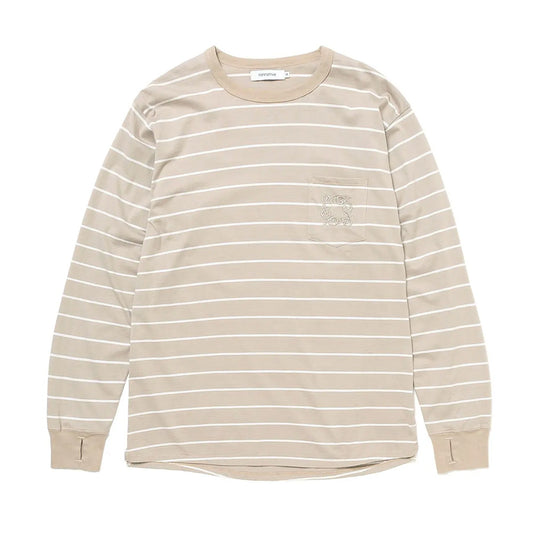 DWELLER L/S TEE BORDER COTTON JERSEY