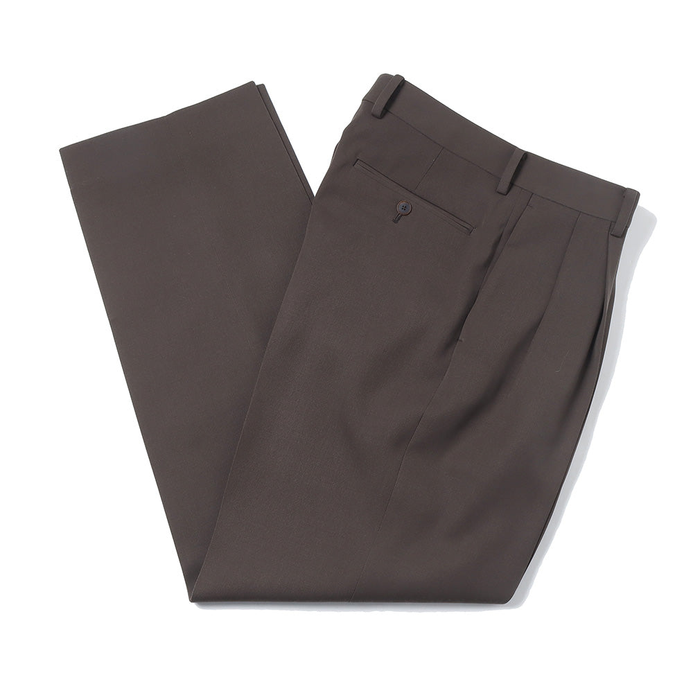 LIGHT WOOL MAX GABARDINE TWO-TUCK SLACKS