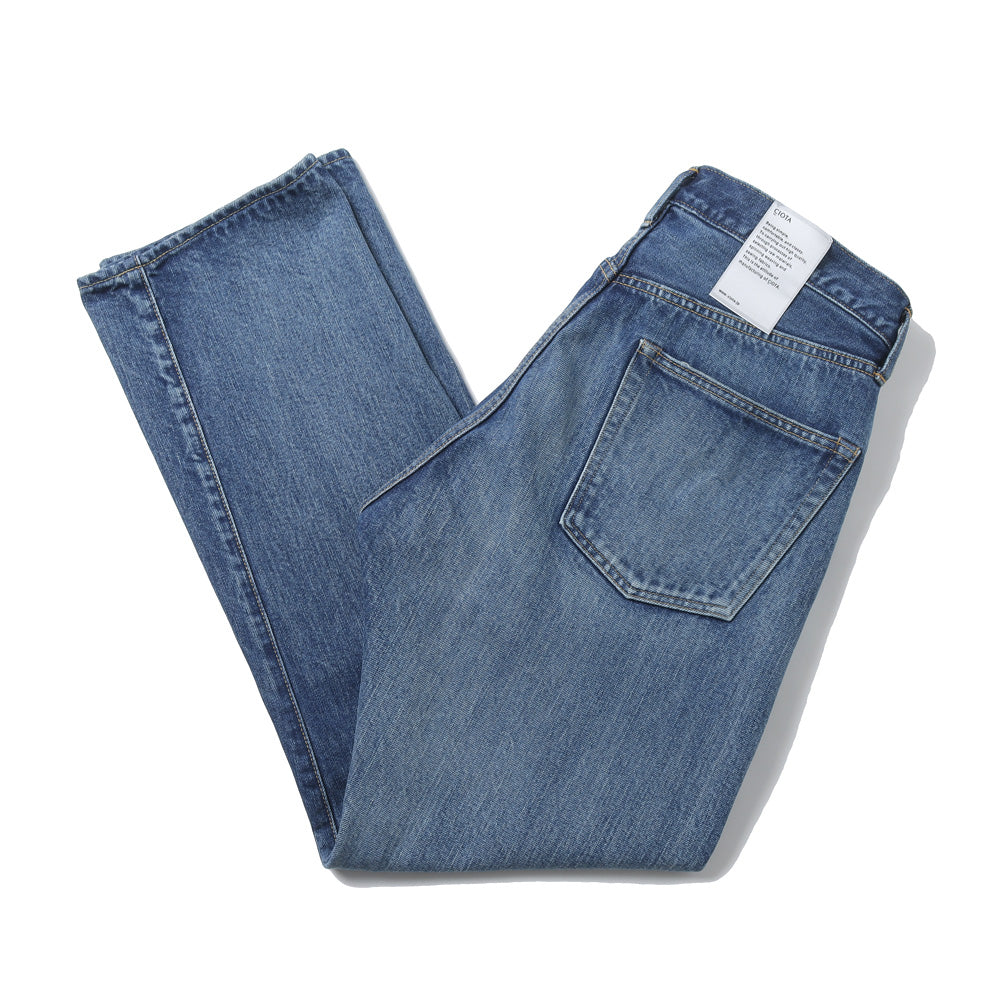 CIOTA) Straight 5 Pocket Pants/Medium Dark Blue Damage (PTLM-21STB