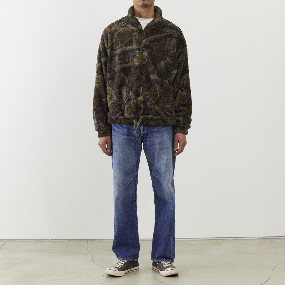 Shaggy fleece half zip crew (camouflage)