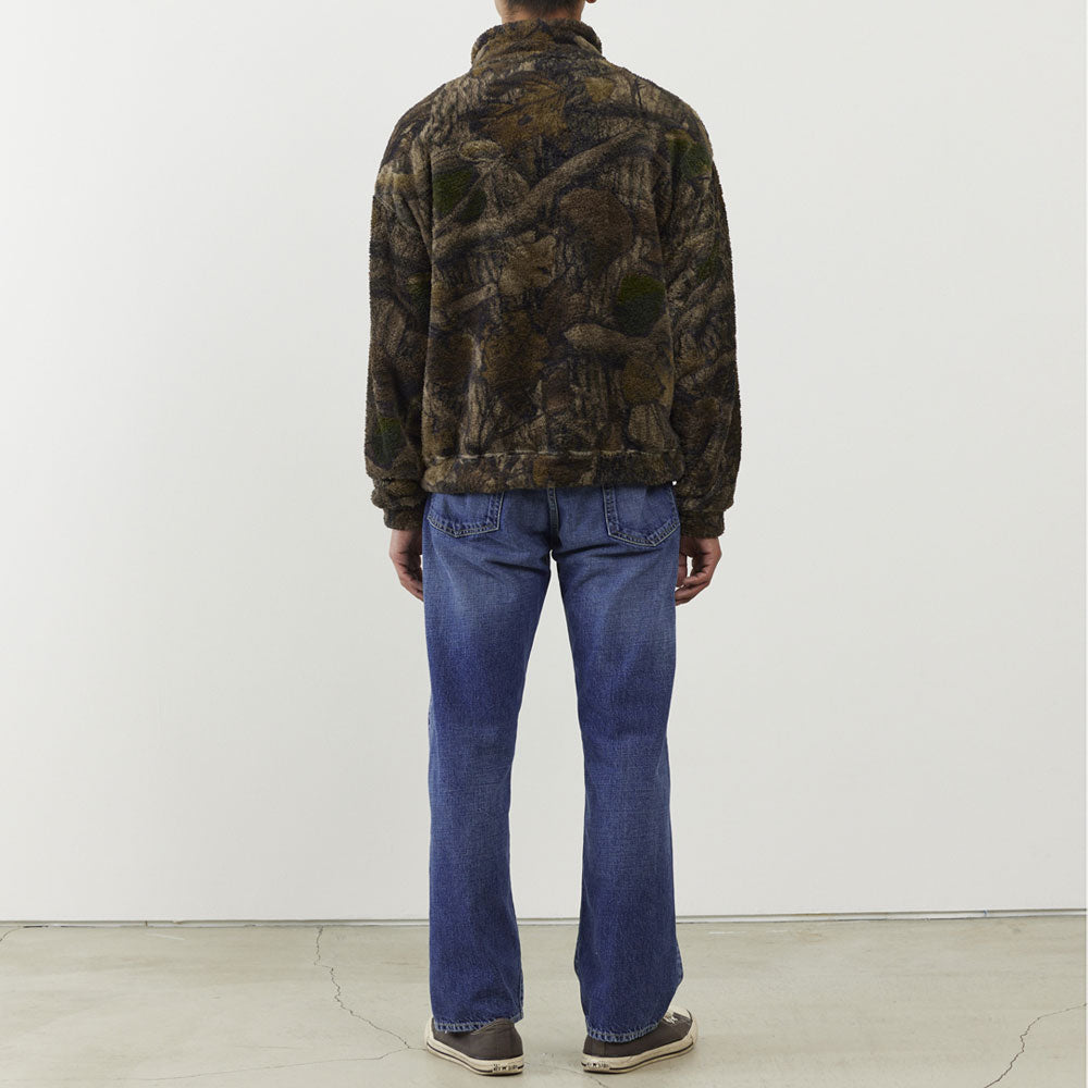 Shaggy fleece half zip crew (camouflage)