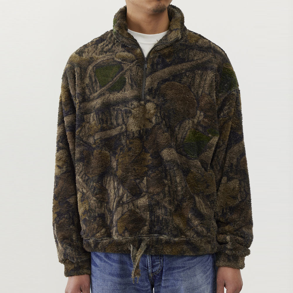 Shaggy fleece half zip crew (camouflage)