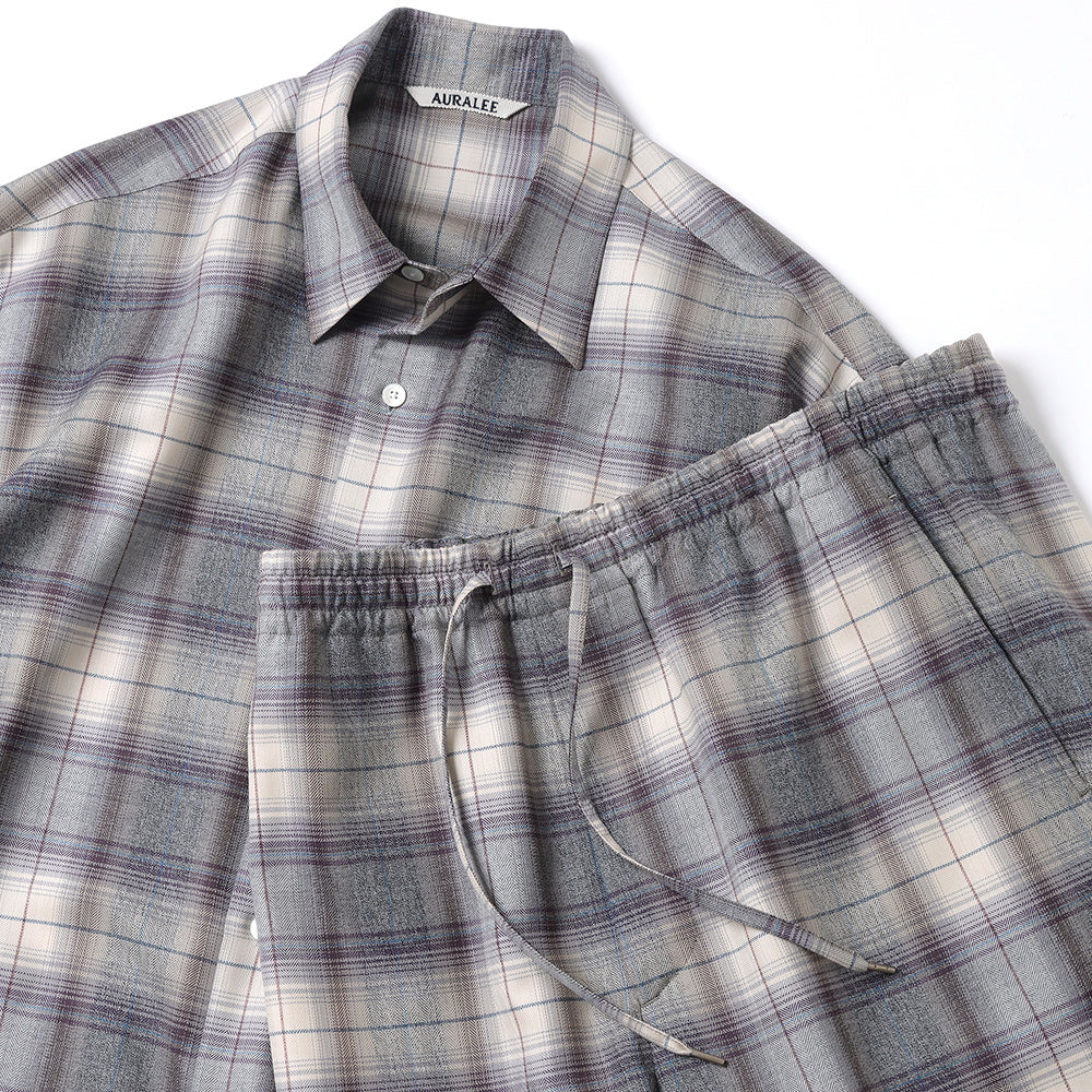 AURALEE(オーラリー)】SUPER LIGHT WOOL CHECK SHIRT (A23AS01LC