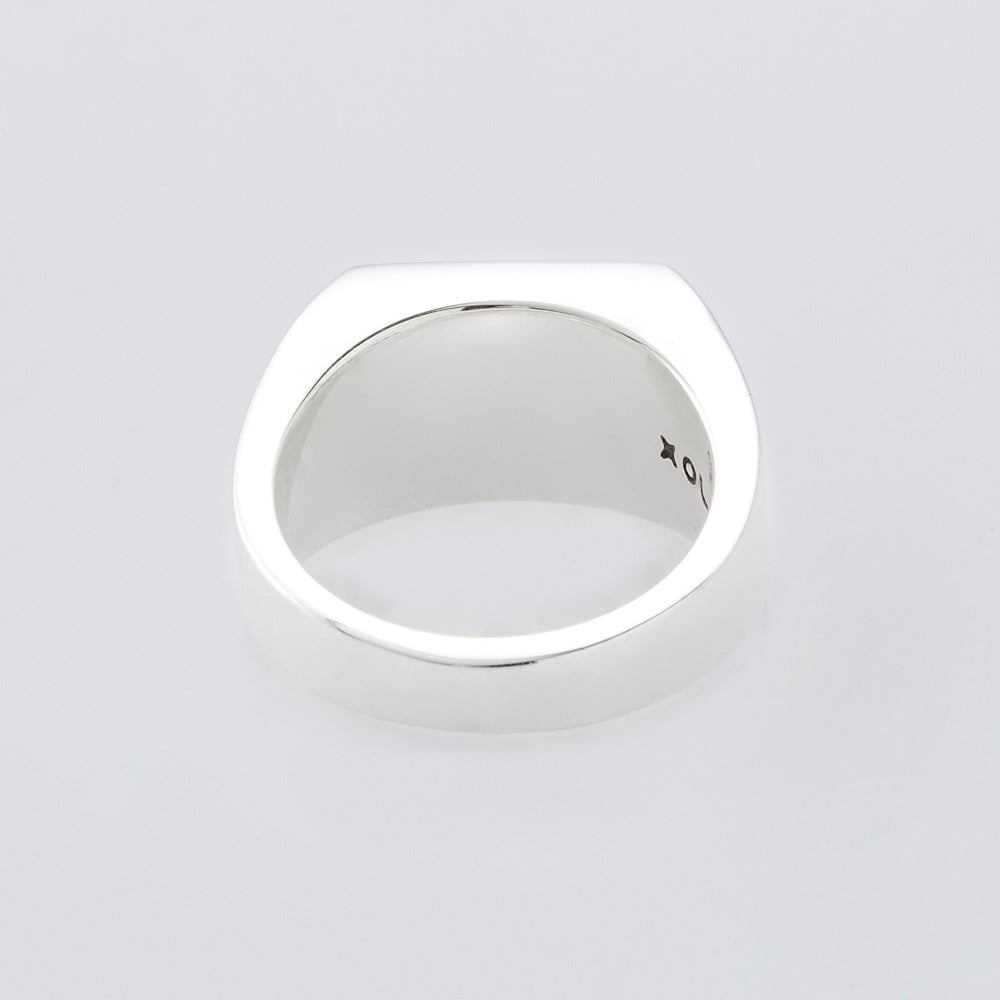 Signet with Black Flower Ring