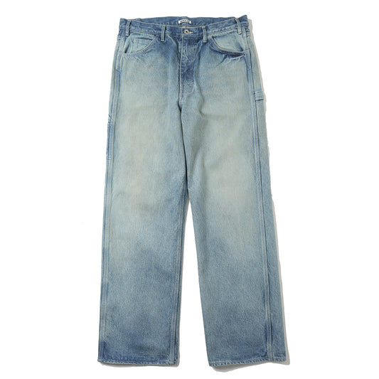 SELVEDGE FADED HEAVY DENIM PAINTER PANTS