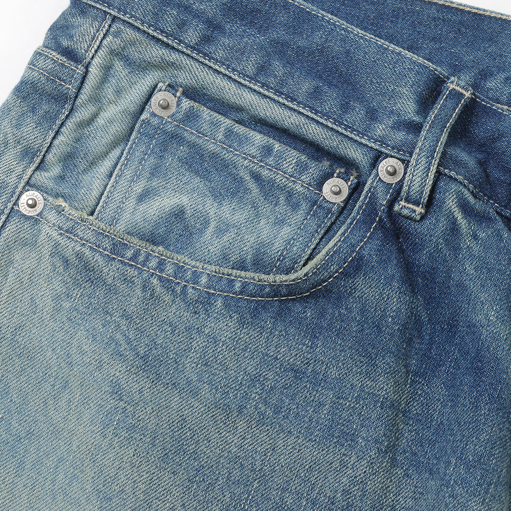 SELVEDGE FADED HEAVY DENIM WIDE PANTS