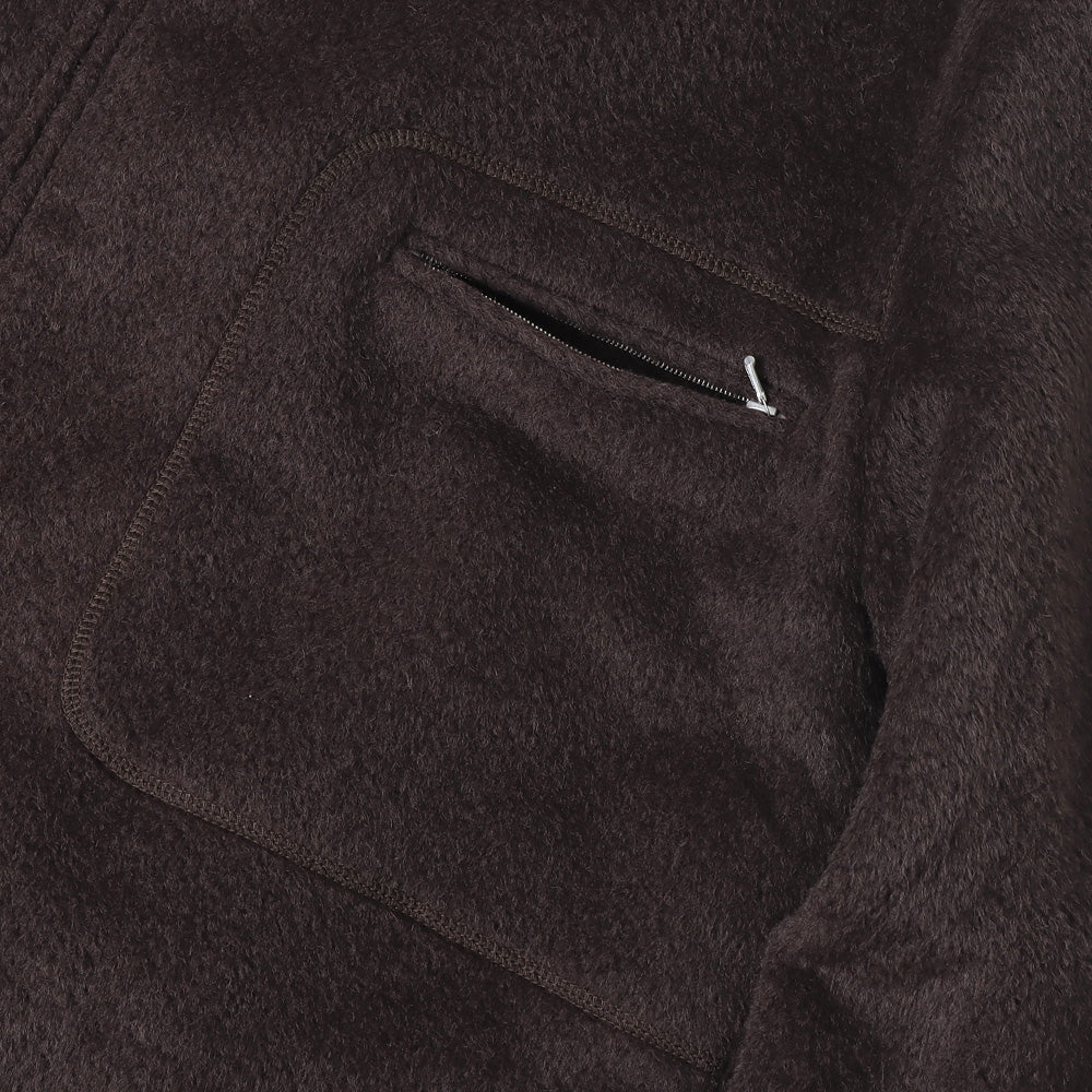 BRUSHED SURI ALPACA MOHAIR JACQUARD ZIP BLOUSON