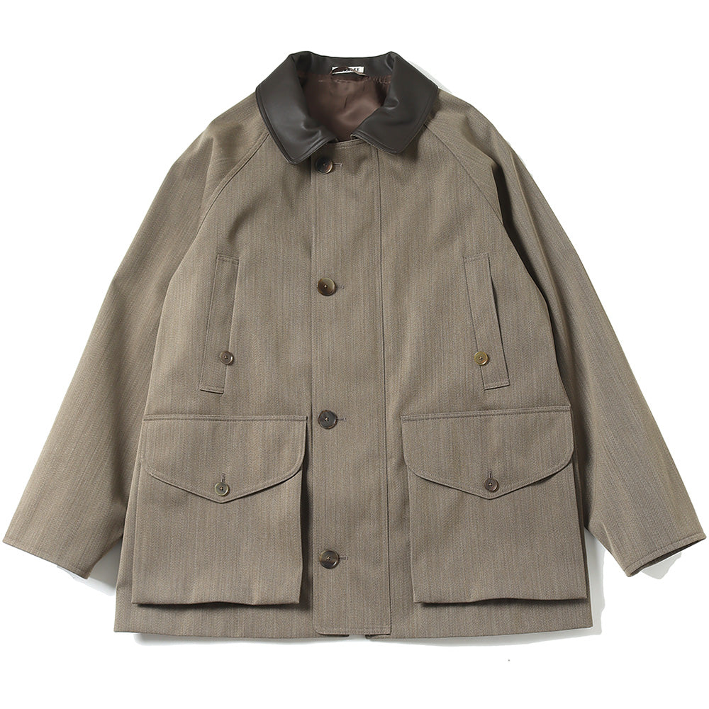 WOOL CAVARLY TWILL LAMINATE HUNTING BLOUSON