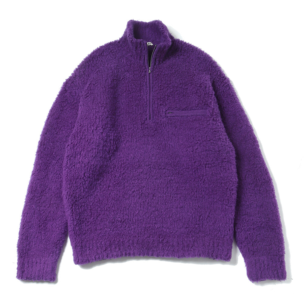 MERINO WOOL BOA KNIT HALF ZIP P/O