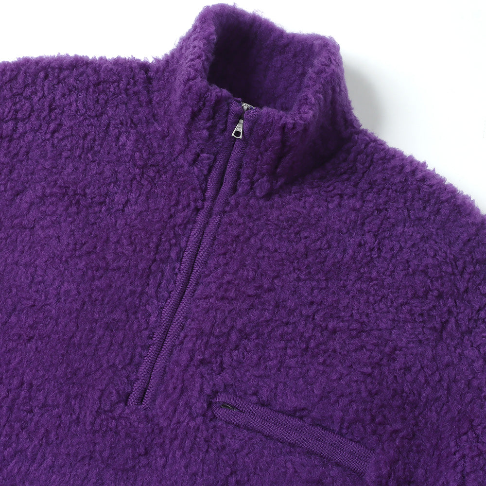 MERINO WOOL BOA KNIT HALF ZIP P/O