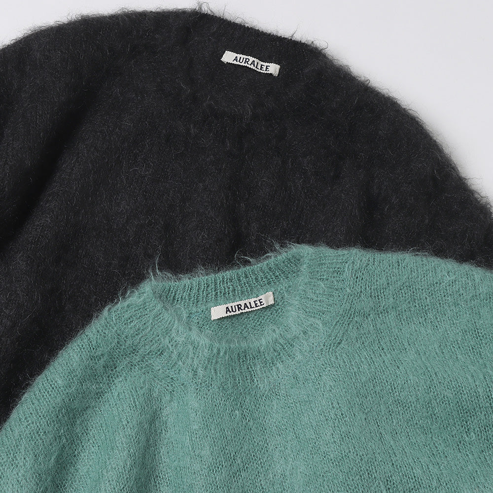 ----------BRUSHED SUPER KID MOHAIR KNIT P/O 4 Blue
